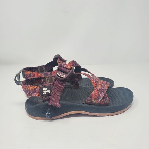 Chaco Other - Rare floral chacosKids size 2Purple orange peach plumRare woodstock floral pr